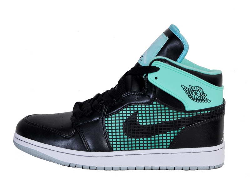 Nike Air Jordan 1 cemen mens shoes black white Green (3)